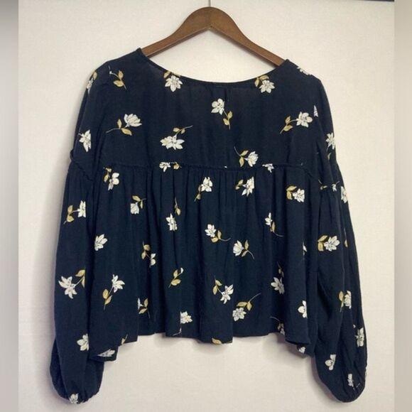 Billabong Shir Genius Floral Blouson Sleeve Top Women's Small Boho Peasant - Picture 6 of 7